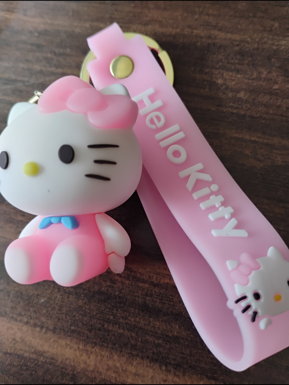 Hello Kitty Pink White Blue Silicone Keychain Charm